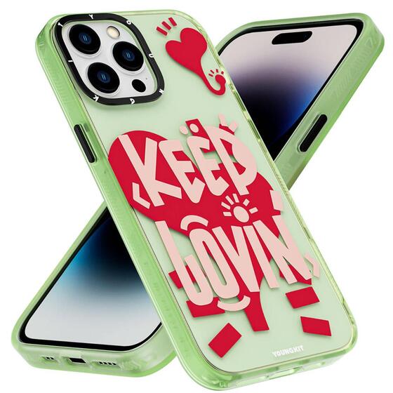 Apple iPhone 15 Pro Kılıf Desenli Youngkit Happy Hearth Serisi Kapak