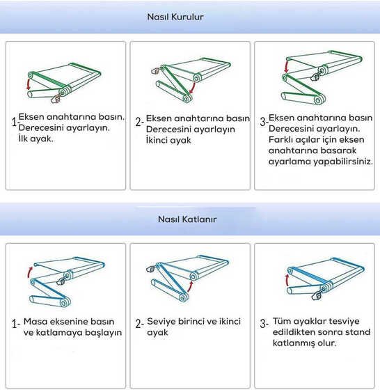 Zore Çok Fonksiyonlu Katlanabilir Laptop Standı