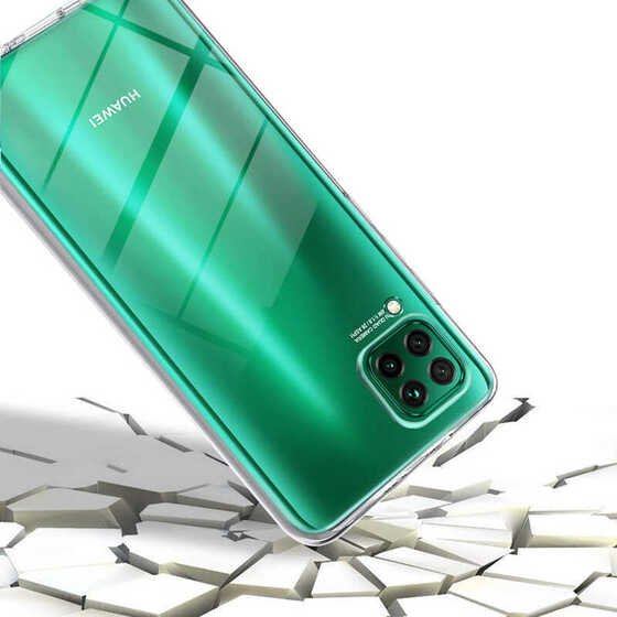 Huawei P40 Lite Kılıf 360 Tam Koruma Şeffaf Silikon