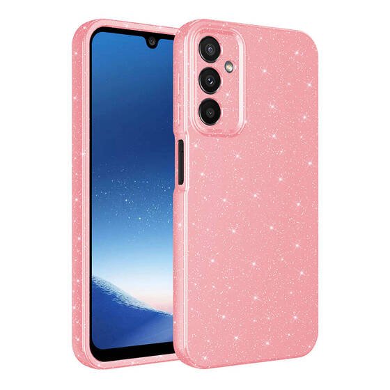 Galaxy A15 Kılıf Kamera Korumalı Simli Parıltılı Lüks Silikon