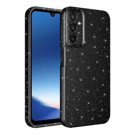 Galaxy A15 Kılıf Kamera Korumalı Simli Parıltılı Lüks Silikon