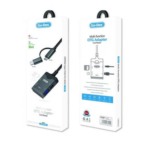 Go Des GD-DK106 5 in 1 Type-C / Micro OTG USB & SD Hafıza Kart Okuyucu