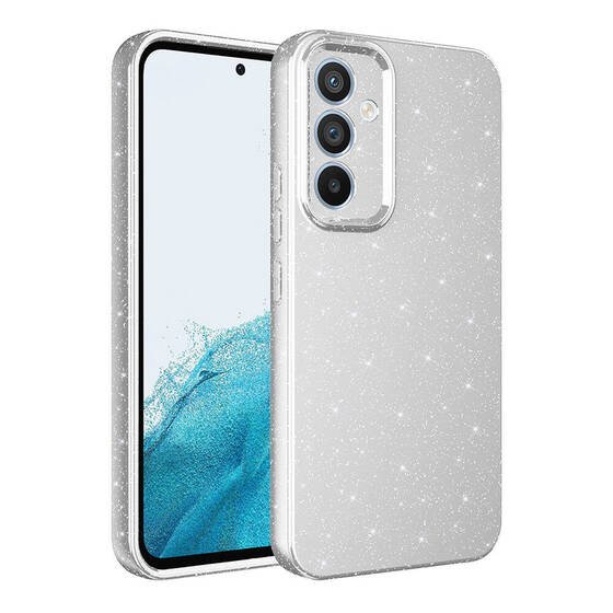 Galaxy A35 Kılıf Kamera Korumalı Simli Parıltılı Lüks Silikon