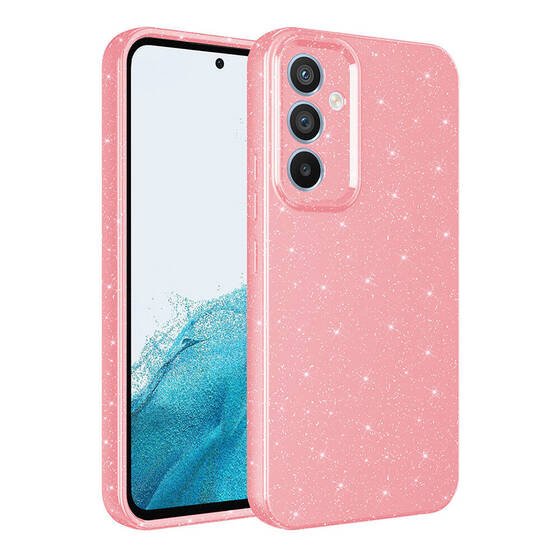 Galaxy A35 Kılıf Kamera Korumalı Simli Parıltılı Lüks Silikon