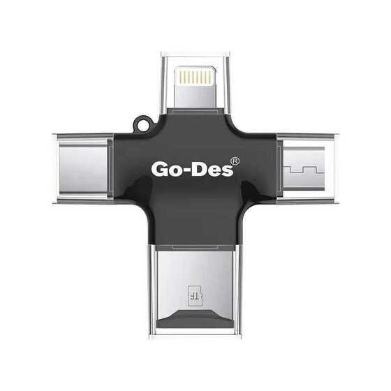 Go Des GD-DK101 4 in 1 Micro SD Hafıza Kartı Okuyucu USB / Type-C / Lightning / Micro