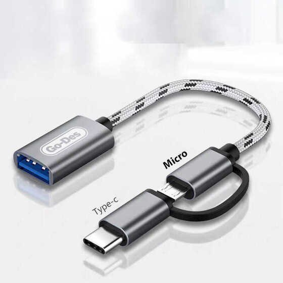 Go Des GD-CT033 2 in 1 USB 3.0 to Micro / Type-C OTG Dönüştürücü Çevirici Tak & Çalıştır