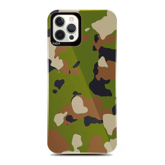 Apple iPhone 12 Pro Max Kılıf Asker Desenli Kajsa Camo Kapak