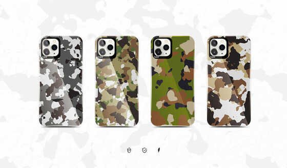 Apple iPhone 12 Pro Max Kılıf Asker Desenli Kajsa Camo Kapak