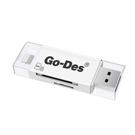 Go Des GD-DK102 Lightning & Micro USB Veri Aktarımı SD & Micro SD Kart Okuyucu