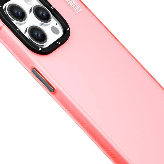 iPhone 15 Pro Kılıf Buzlu Mat Tasarım Youngkit Hidden Sand Serisi Kapak Pembe