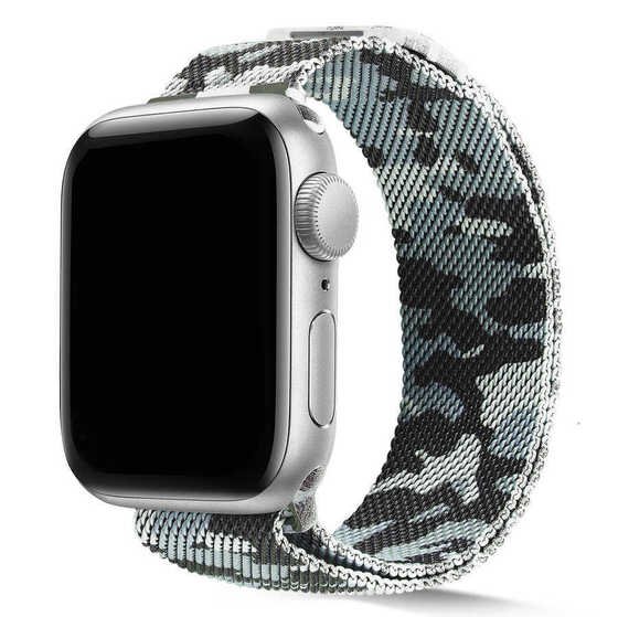 Apple Watch 40mm KRD-40 Tel Örgü İşlemeli Metal Kordon