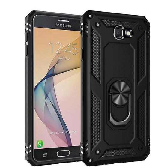 Galaxy J7 Prime Yüzüklü Standlı Manyetikli Armor Vega Zırh Kılıf