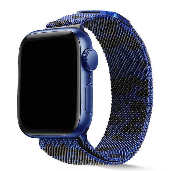 Apple Watch 42mm KRD-40 Tel Örgü İşlemeli Metal Kordon