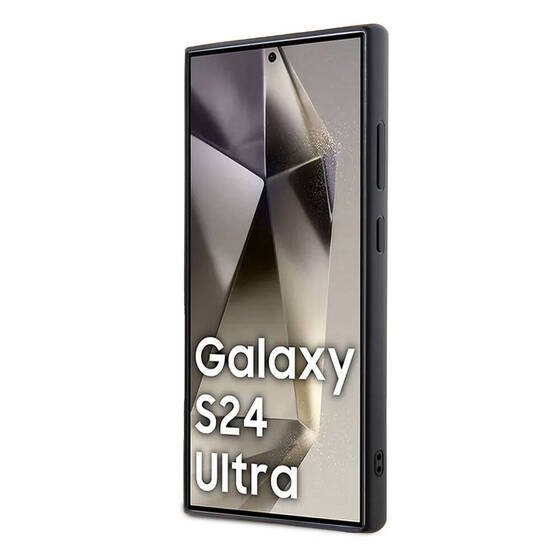 Galaxy S24 Ultra Kılıf Guess Orjinal Lisanslı Taşlı Arka Yüzey Üçgen Logolu Kapak