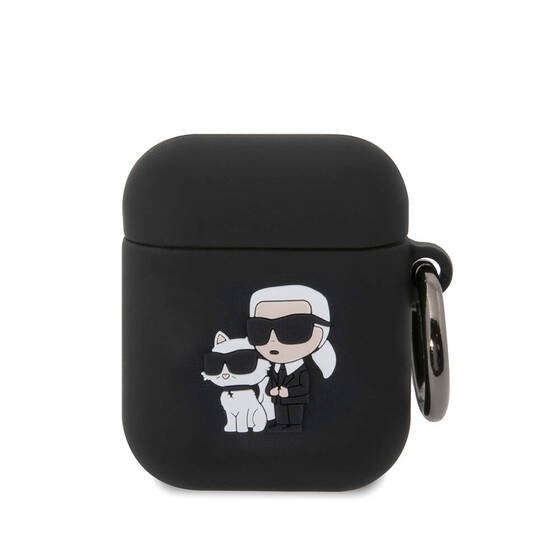 Apple Airpods Kılıf Karl Lagerfeld Orjinal Lisanslı Karl & Choupette 3D Silikon Kapak