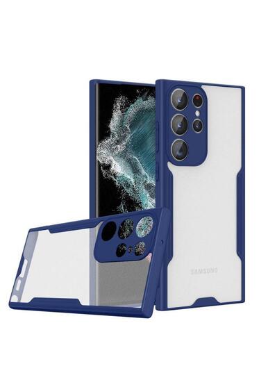 Galaxy S23 Ultra Kılıf Kamera Korumalı Arkası Şeffaf Silikon