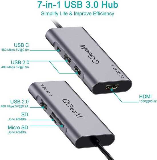 Qgeem QG-UH07-A Usb 3.0 Hub