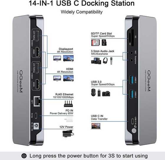 Qgeem QG-D6908 Type-C Usb Hub