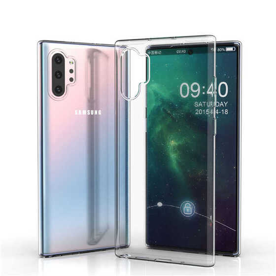 Galaxy Note 10 Plus Şeffaf Süper Silikon Kılıf