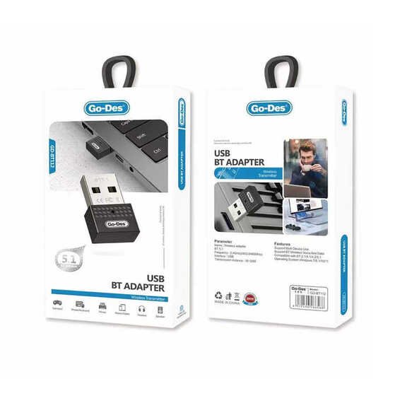 Go Des GD-BT112 USB Bluetooth Adaptör V5.1 2.4 GHz 3 Mbps Aktarım Hızı