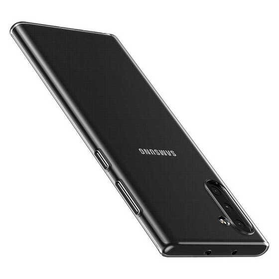 Galaxy Note 10 Kılıf İnce ve Esnek Şeffaf Süper Silikon