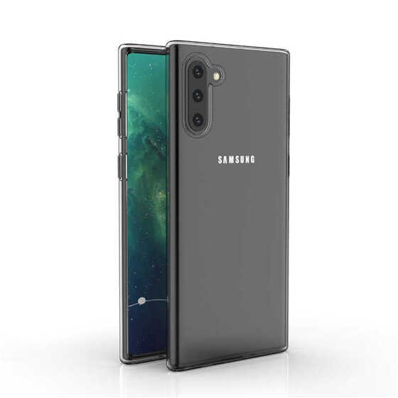 Galaxy Note 10 Kılıf İnce ve Esnek Şeffaf Süper Silikon