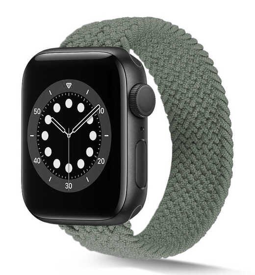 Apple Watch 44mm KRD-38 Hasır Örgü Tek Parça Kordon