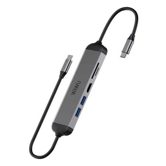 Wiwu A521H Type-C Hub HDMI 4K + USB 3.0 + SD Çoğaltıcı Adaptör Alüminyum Alaşım