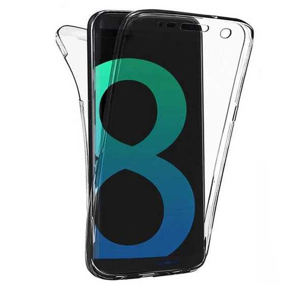 Galaxy S8 Kılıf 360 Tam Koruma Şeffaf Silikon