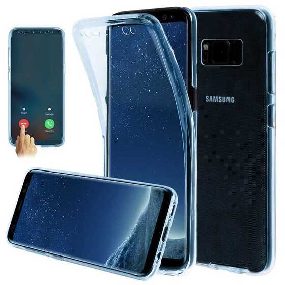 Galaxy S8 Kılıf 360 Tam Koruma Şeffaf Silikon