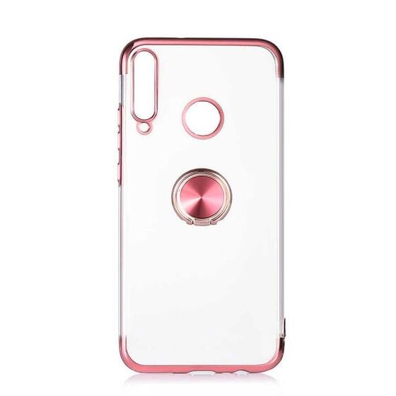 Huawei P40 Lite E Kılıf Kenarları Renkli Yüzüklü Manyetik Silikon
