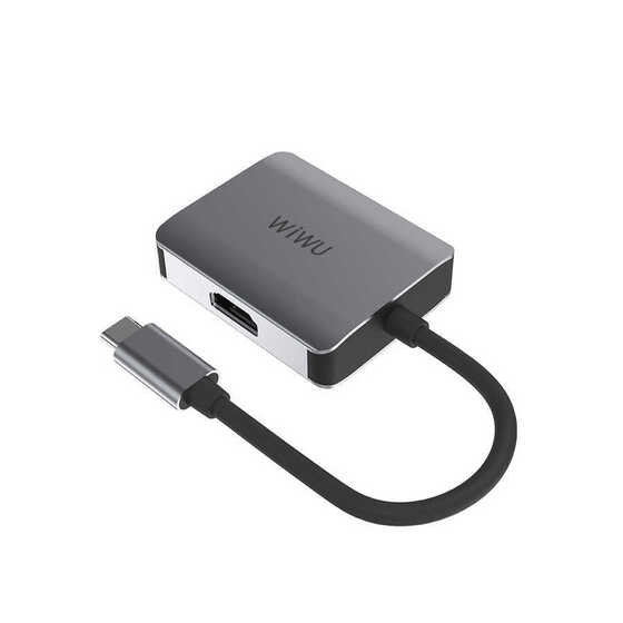 Wiwu Alpha A20VH 2 in 1 Type-C Hub HDMI 4K + VGA Çoğaltıcı Adaptör