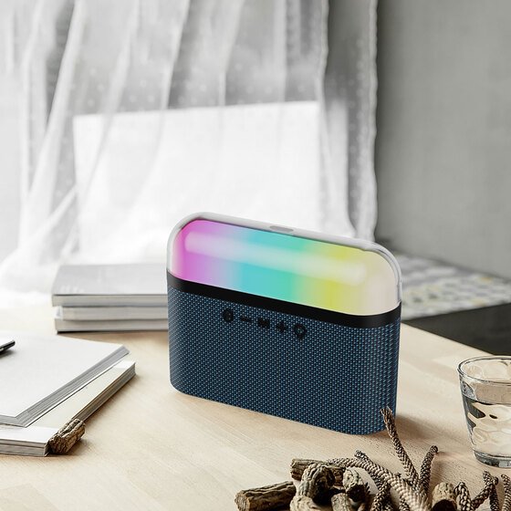 Bluetooth Speaker Wiwu P60 RGB Led Işıklı Taşınabilir Kablosuz Hoparlör Thunder Wireless Lacivert