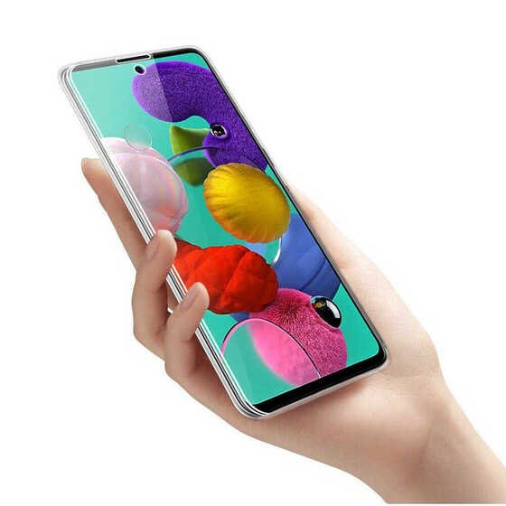 Galaxy A51 Kılıf 360 Tam Koruma Şeffaf Silikon