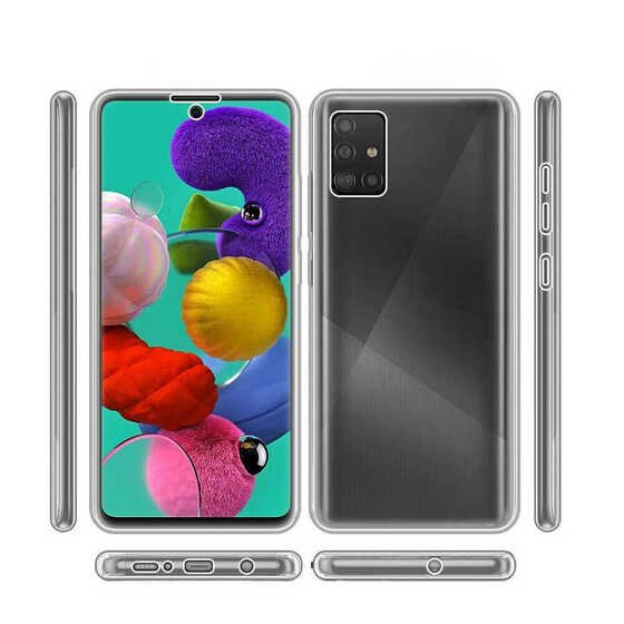 Galaxy A51 Kılıf 360 Tam Koruma Şeffaf Silikon