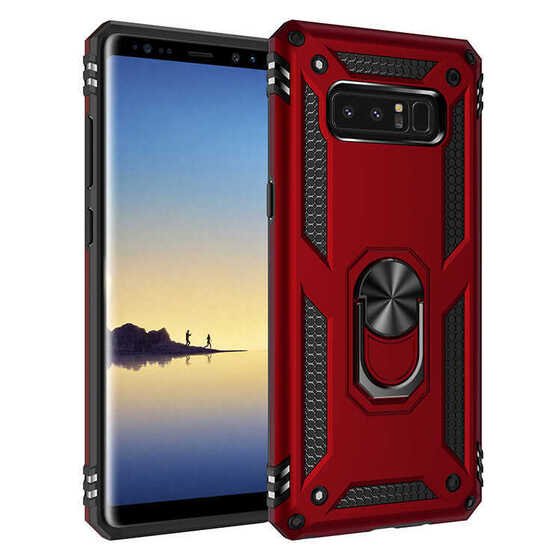 Galaxy Note 8 Kılıf Yüzüklü Standlı Manyetikli Armor Zırh