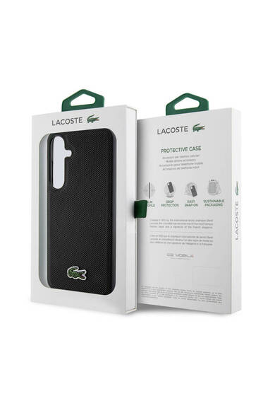 Galaxy S24 Plus  Uyumlu Kılıf Lacoste Lisanslı PU Pike Desenli Arka Yüzey İkonik