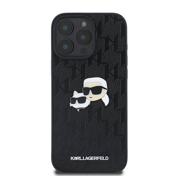 Apple iPhone 16 Pro Max Kılıf Karl Lagerfeld Orjinal Lisanslı K&C Heads Monogram Pin Kapak