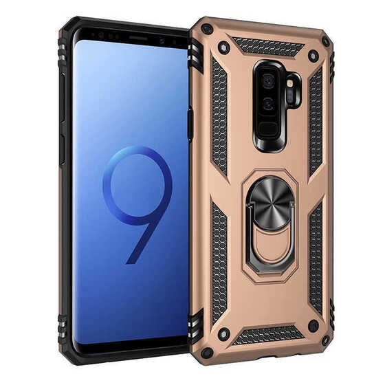 Galaxy S9 Plus Kılıf Yüzüklü Standlı Manyetikli Armor Zırh