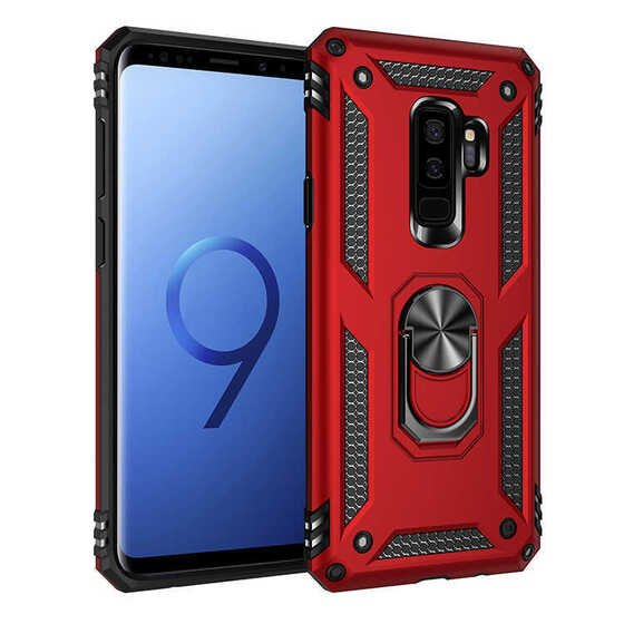 Galaxy S9 Plus Kılıf Yüzüklü Standlı Manyetikli Armor Zırh