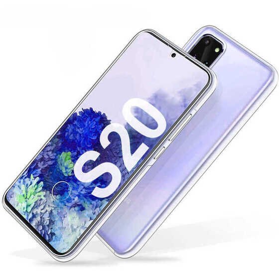 Galaxy S20 Kılıf  360 Tam Koruma Şeffaf Silikon