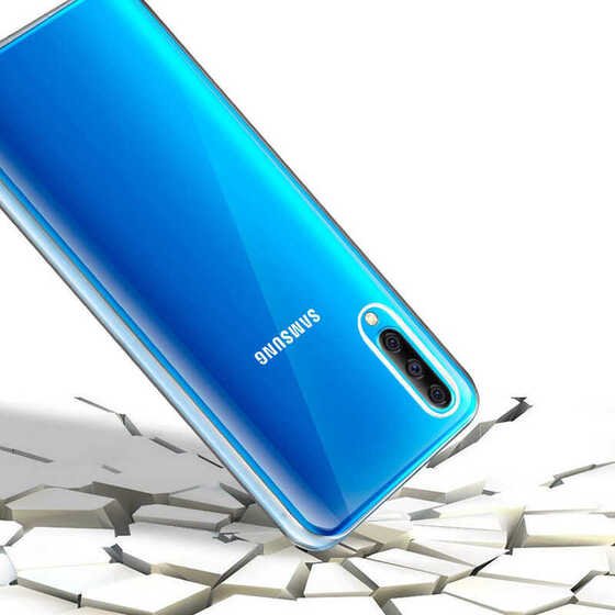 Galaxy A50 Kılıf 360 Tam Koruma Şeffaf Silikon