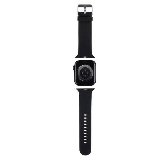 Apple Watch 7 45mm Karl Lagerfeld Orjinal Lisanslı İkonik Karl & Choupette Logolu Silikon Kordon