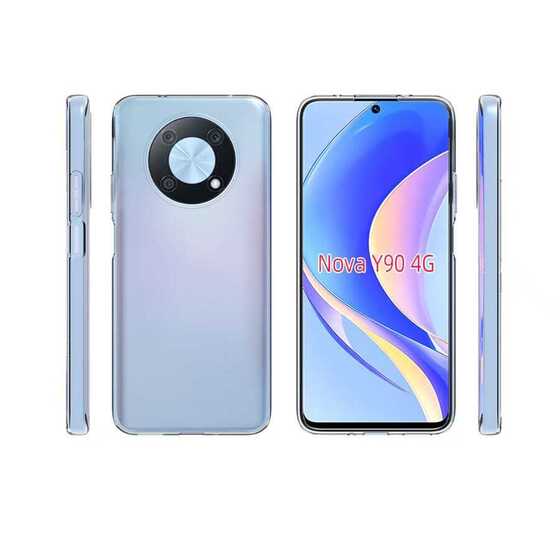 Huawei Nova Y90 Kılıf İnce ve Esnek Şeffaf Süper Silikon