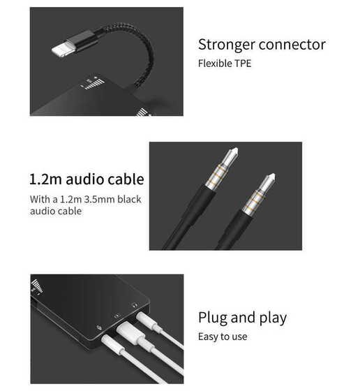 Wiwu 3 in 1 Live Broadcast Lightning Ses Adaptörü - Multi Connect - 2.4A - Hi-Fi