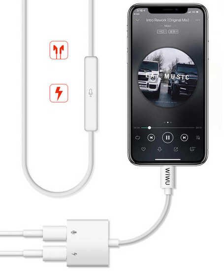 Wiwu LT01 Plus Lightning Ses Dönüştürücü Aux Adaptör