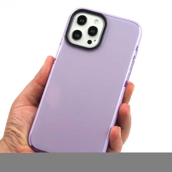 iPhone 12 Pro Max Kılıf Şeffaf Soft Kenar Tırtıklı Tasarım Silikon