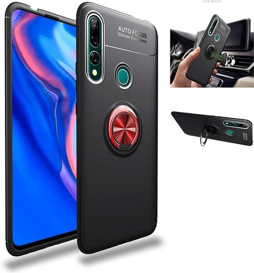 Huawei Y9 Prime 2019 Yüzüklü Standlı Manyetik Kamera Kor. Kılıf