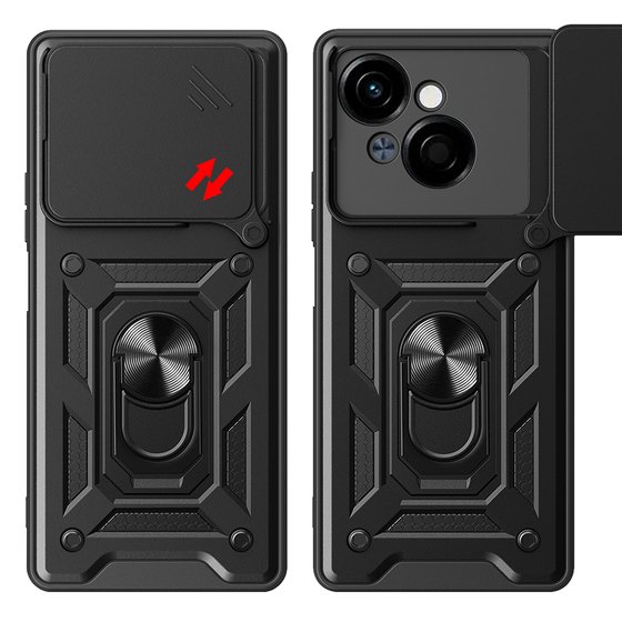 Tecno Spark Go 1 2025 Kılıf Yüzüklü Standlı Manyetikli Kamera Sürgülü Armor Zırh