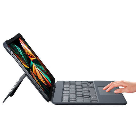 Apple iPad Pro 11 2022 M2 Uyumlu Benks KB01 Kablosuz Klavyeli Kılıf Bluetooth Trackpad Keyboard